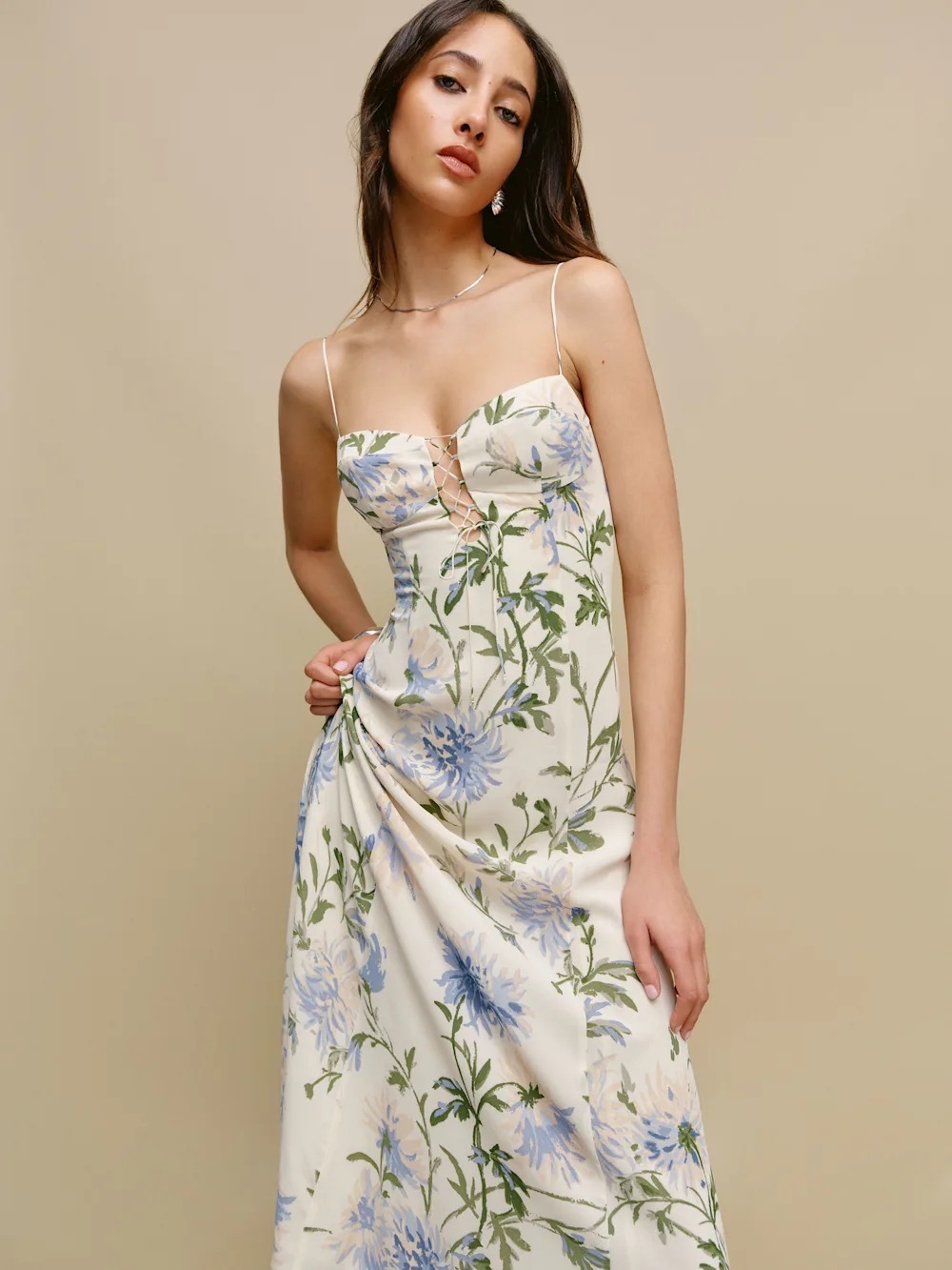 Reformation Emely Dress Ivory - Size 12 - Picture 2 of 9
